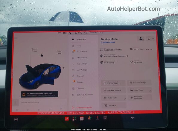 5YJ3E1EB2MF063459 2021 TESLA MODEL 3 Blue Հետևի նստատեղերի տեսք
