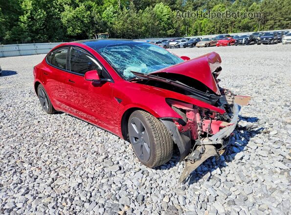 5YJ3E1EB2MF085834 2021 TESLA MODEL Red Delantero derecho
