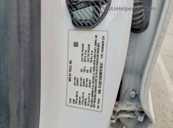 5YJ3E1EB2MF870547 2021 TESLA MODEL White 