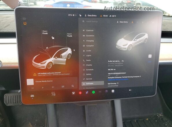 5YJ3E1EB2MF870547 2021 TESLA MODEL White 