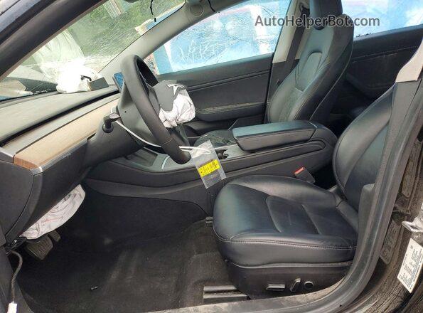 5YJ3E1EB2MF928415 2021 TESLA MODEL Black Widok wnętrza z przodu