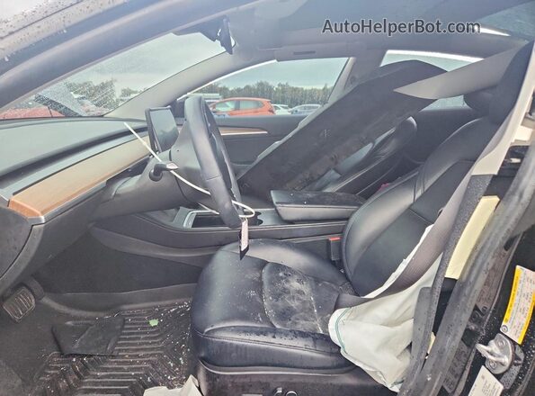 5YJ3E1EB2NF169993 2022 TESLA MODEL Black Вид салону спереду