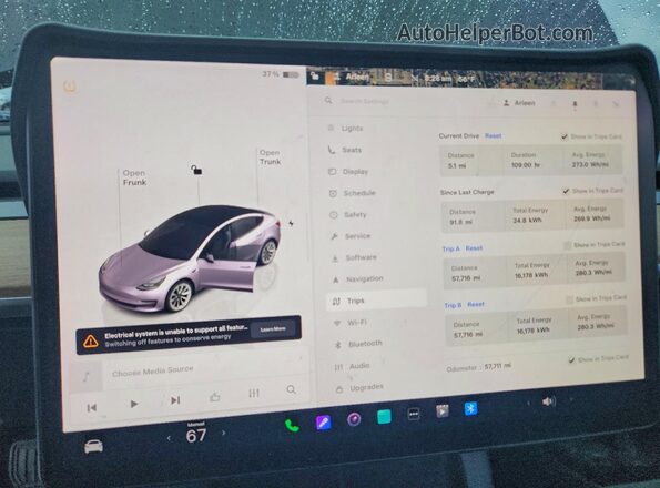 5YJ3E1EB2NF169993 2022 TESLA MODEL Black Вид щитка приладів