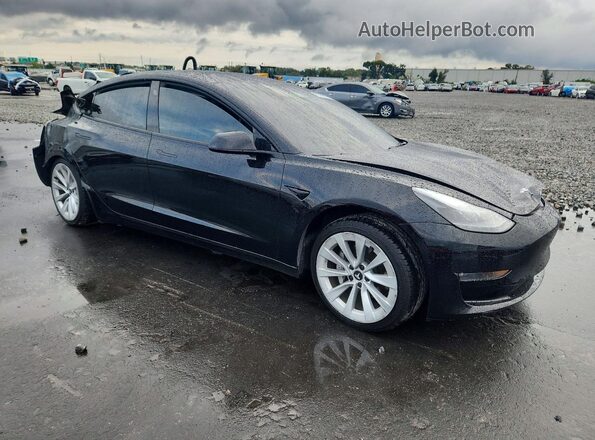 5YJ3E1EB2NF169993 2022 TESLA MODEL Black Передня права чверть