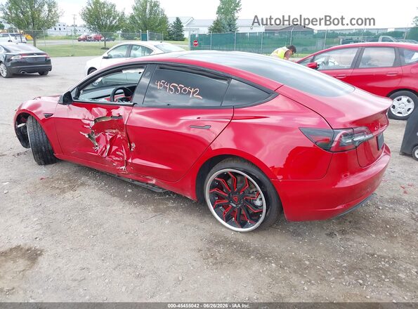 5YJ3E1EB2NF192352 2022 TESLA MODEL 3 Red Задня ліва чверть