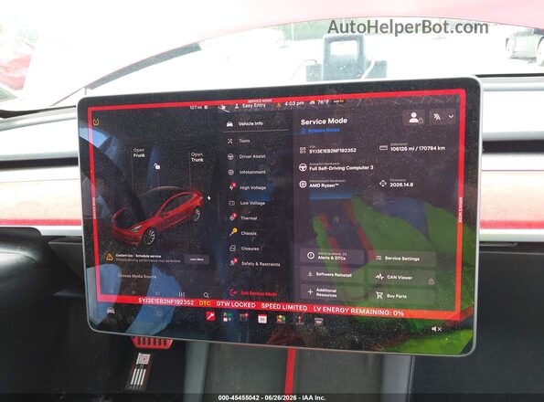 5YJ3E1EB2NF192352 2022 TESLA MODEL 3 Red 
