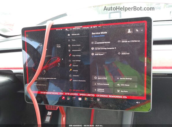 5YJ3E1EB2NF192352 2022 TESLA MODEL 3 Red 
