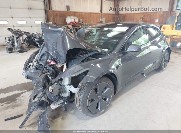 5YJ3E1EB2NF246023 2022 TESLA MODEL 3 Серый Передняя левая четверть