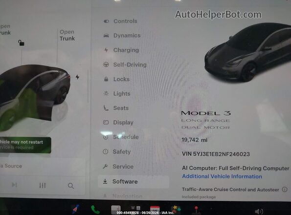 5YJ3E1EB2NF246023 2022 TESLA MODEL 3 Серый Вид задних сидений