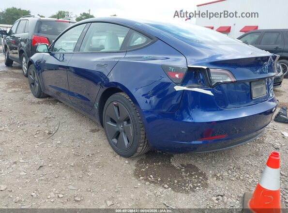 5YJ3E1EB2NF261623 2022 TESLA MODEL 3 Синий Задняя левая четверть