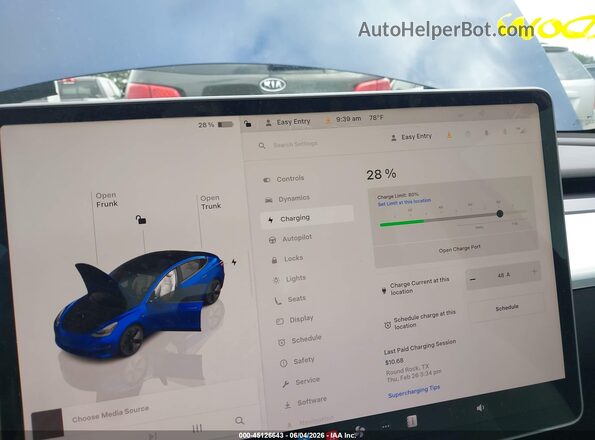 5YJ3E1EB2NF261623 2022 TESLA MODEL 3 Синий 