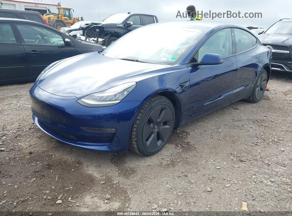 5YJ3E1EB2NF261623 2022 TESLA MODEL 3 Синий Передняя левая четверть