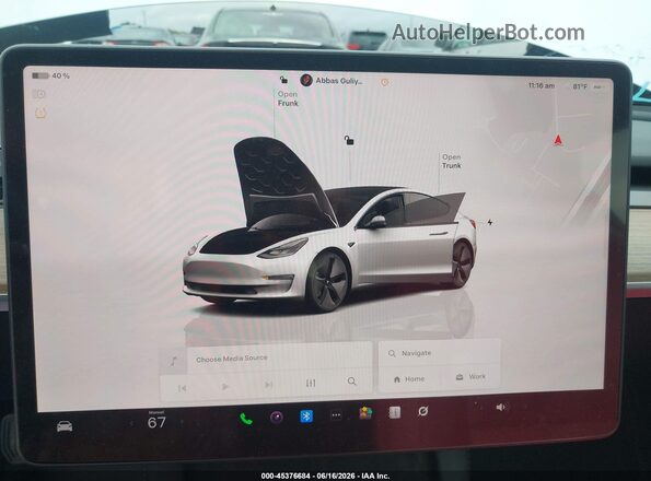 5YJ3E1EB2PF609911 2023 TESLA MODEL 3 White უკანა სავარძლების ხედი
