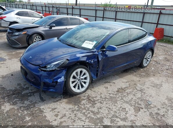 5YJ3E1EB2PF635926 2023 TESLA MODEL 3 Blue წინა მარცხენა ხედი სამი მეოთხედიდან