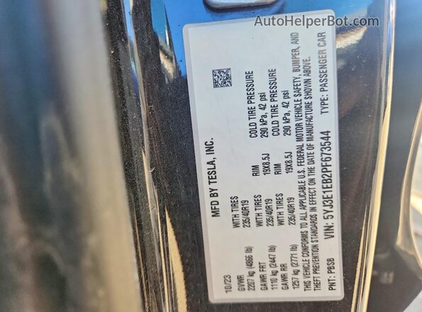 5YJ3E1EB2PF673544 2023 TESLA MODEL Black Engine compartment view