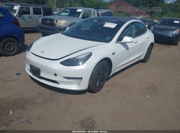 5YJ3E1EB3KF493417 2019 TESLA MODEL 3 White Առջևի ձախ երեք քառորդ տեսարան