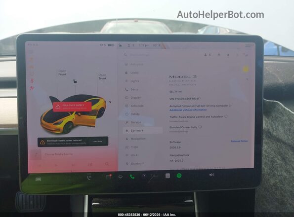 5YJ3E1EB3KF493417 2019 TESLA MODEL 3 White Հետևի նստատեղերի տեսք