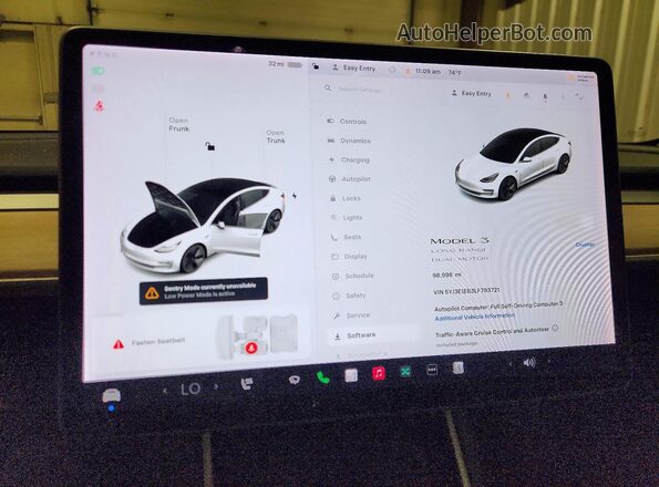 5YJ3E1EB3LF793721 2020 TESLA MODEL Белый Вид щитка приборов