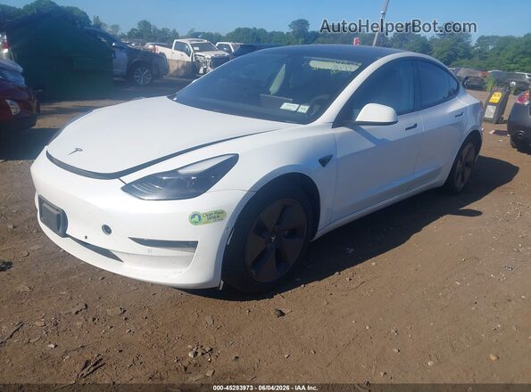 5YJ3E1EB3MF924793 2021 TESLA MODEL 3 White Առջևի ձախ երեք քառորդ տեսարան