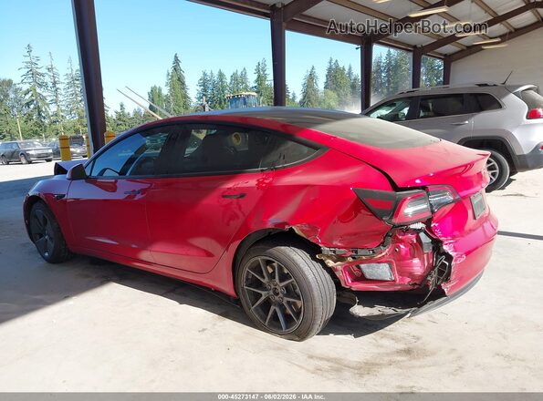 5YJ3E1EB3NF122990 2022 TESLA MODEL 3 Red Vista interior trasera