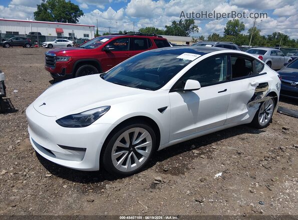 5YJ3E1EB3NF209529 2022 TESLA MODEL 3 White Front left