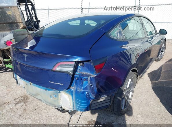5YJ3E1EB3NF290435 2022 TESLA MODEL 3 Blue Rear right