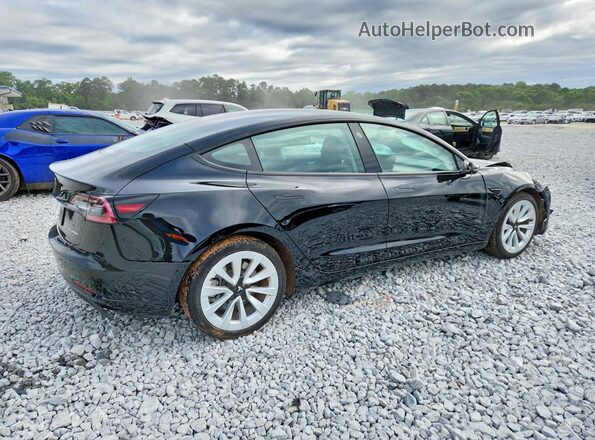5YJ3E1EB3NF312692 2022 TESLA MODEL Черный Задняя правая четверть