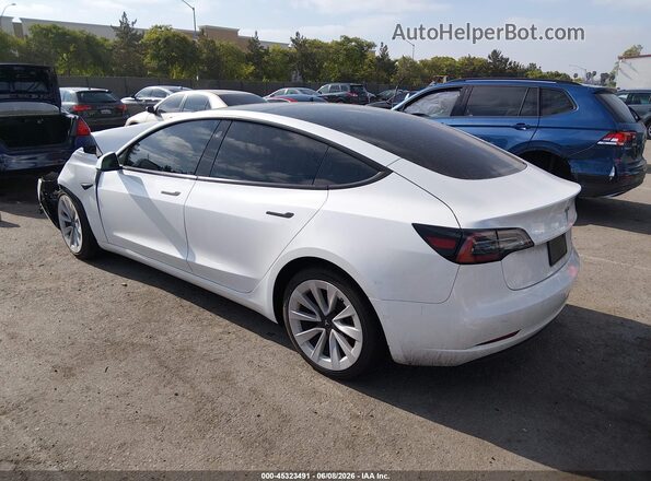 5YJ3E1EB3NF365943 2022 TESLA MODEL 3 White Tył lewy