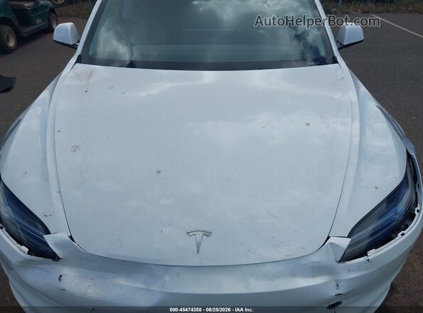 5YJ3E1EB3SF049096 2025 TESLA MODEL 3 White Widok z tyłu