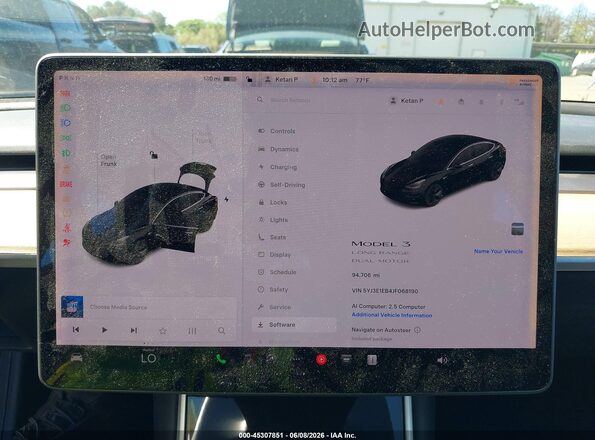 5YJ3E1EB4JF068190 2018 TESLA MODEL 3 Black Հետևի նստատեղերի տեսք