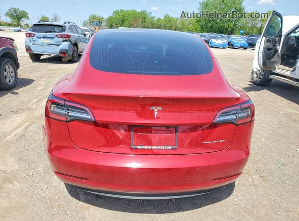 5YJ3E1EB4JF132874 2018 TESLA MODEL Red Հետևի տեսք