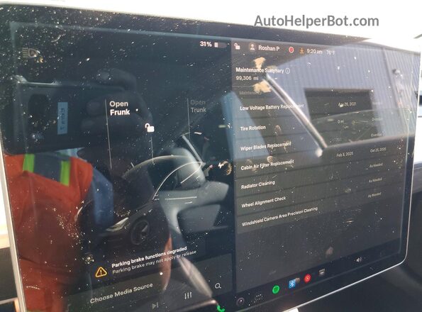 5YJ3E1EB4KF208563 2019 TESLA MODEL Black ხელსაწყოთა პანელის ხედი