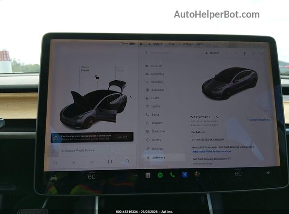 5YJ3E1EB4KF386084 2019 TESLA MODEL 3 Gray 