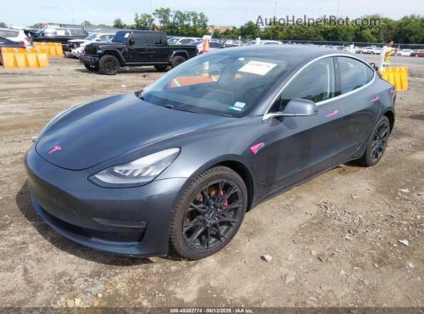 5YJ3E1EB4KF425563 2019 TESLA MODEL 3 Gray Առջևի ձախ երեք քառորդ տեսարան
