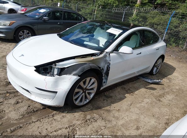 5YJ3E1EB4KF469949 2019 TESLA MODEL 3 White Առջևի ձախ երեք քառորդ տեսարան