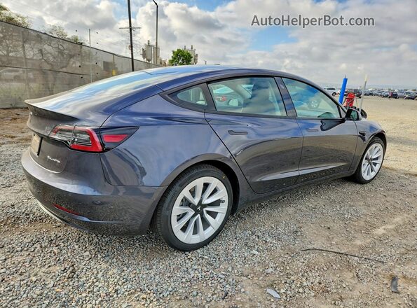 5YJ3E1EB4MF015199 2021 TESLA MODEL Серый Задняя правая четверть