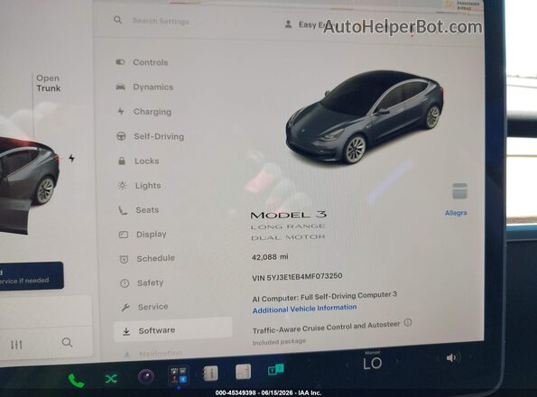 5YJ3E1EB4MF073250 2021 TESLA MODEL 3 Black Հետևի նստատեղերի տեսք