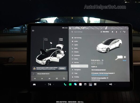 5YJ3E1EB4MF995467 2021 TESLA MODEL 3 Blue Vista de los asientos traseros