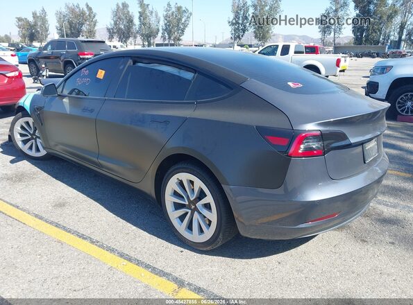 5YJ3E1EB4NF256956 2022 TESLA MODEL 3 Black Trasero izquierdo