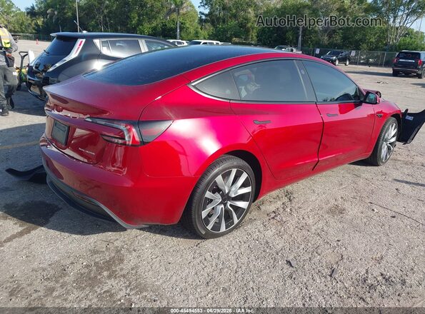 5YJ3E1EB4RF813502 2024 TESLA MODEL 3 Red Tył prawy