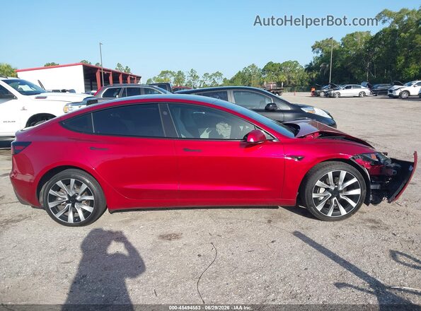 5YJ3E1EB4RF813502 2024 TESLA MODEL 3 Red Widok zestawu wskaźników