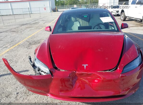 5YJ3E1EB4RF813502 2024 TESLA MODEL 3 Red Widok z przodu