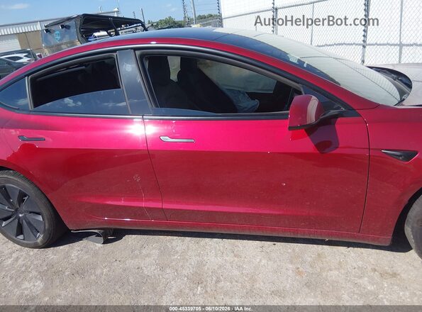 5YJ3E1EB4SF021811 2025 TESLA MODEL 3 Red Առջևի վահանակի տեսք