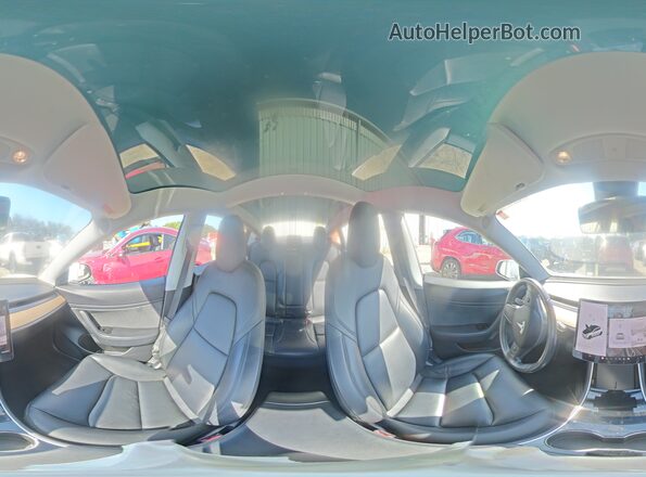 5YJ3E1EB5KF387955 2019 TESLA MODEL Белый Панорамный вид салона 360°