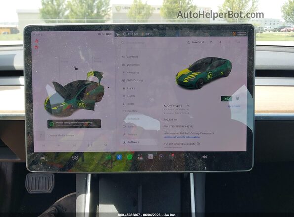 5YJ3E1EB5KF442162 2019 TESLA MODEL 3 Blue Հետևի նստատեղերի տեսք