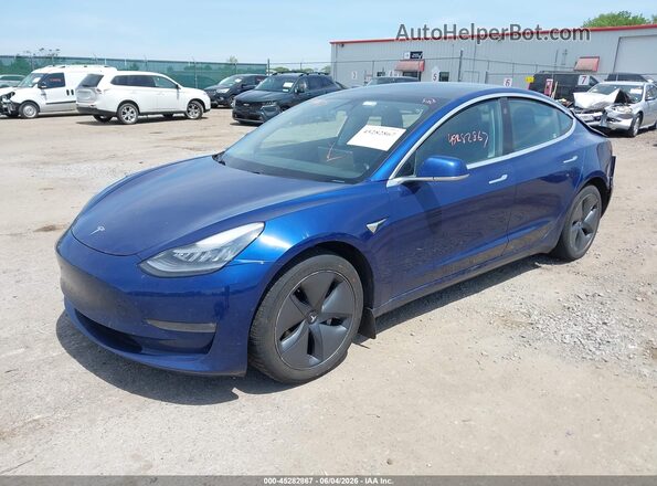 5YJ3E1EB5KF442162 2019 TESLA MODEL 3 Blue Առջևի ձախ երեք քառորդ տեսարան