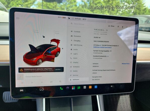 5YJ3E1EB5LF620315 2020 TESLA MODEL Red 