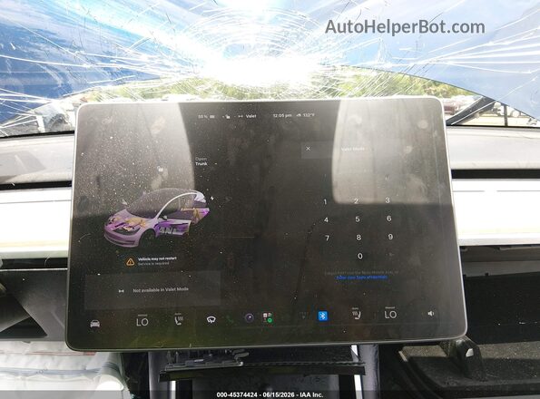5YJ3E1EB5LF647661 2020 TESLA MODEL 3 Blue Widok wnętrza 360 stopni