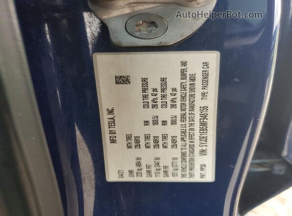 5YJ3E1EB5MF948156 2021 TESLA MODEL Blue 