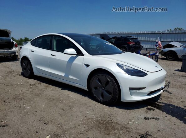 5YJ3E1EB5NF250177 2022 TESLA MODEL Белый Передняя правая четверть